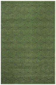 Koberec Teno F0336 fľaškovo zelený, geometrický / trojuholníky