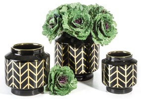 KERAMICKÁ VÁZA EMERA1 (02) (FI) 15X16 CM ČIERNA