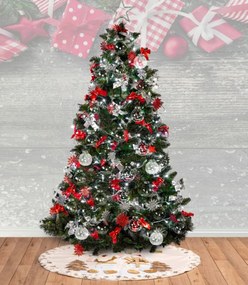 Sada vianočných ozdôb BOMBKI 30 ks mix druhov strieborná a biela