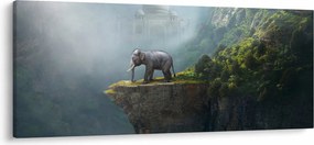 Obraz - Sloník na vrchole Taj Mahal (120x50 cm)