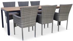 Záhradný jedálenský set Milano + 6x ratanové kreslo Bali PREMIUM