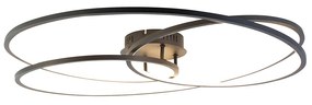 Stropné svietidlo čierne 78 cm vrátane LED 3-stupňového stmievača - Rowin
