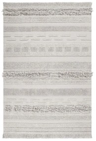 Svetlosivo-krémový prateľný ručne tkaný bavlnený koberec 140x200 cm Air Natural – Lorena Canals