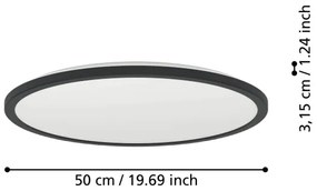 Eglo 901465-LED RGBW St. kúpeľ. svietidlo ROVITO-Z 16,8W/230V pr.50cm IP44 čierna