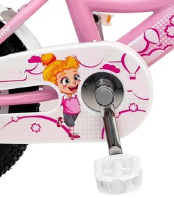 Detský bicykel s pomocnými kolieskami, vodiacou tyčou, košíkom a zvončekom 12 – pre deti od 2,5 do 4 rokov