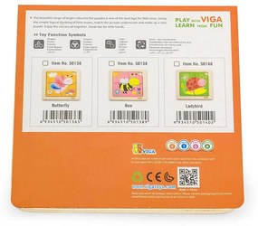 Drevené puzzle pre najmenších Viga 4 ks Motýlik