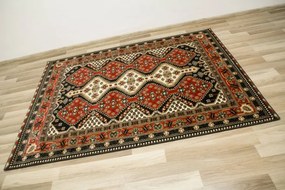 Koberec Afgan 4358A čierny / červený / krémový