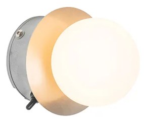 Nástenná lampa z ocele IP44 s vypínačom - Cederic