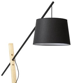 RENDL R13653 DANTE stojanová lampa, na čítanie čierna drevo