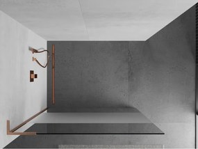 Mexen Kioto L, sprchová zástena Walk-In 70 x 200 cm, 8mm číre sklo-námraza, medený matný profil, 800-070-103-65-35