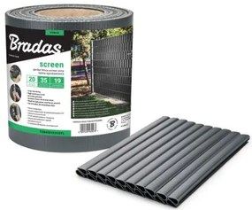 Bradas Tieniaca fólia na plot 19cm x 35m Grey 450g/m2 + spony