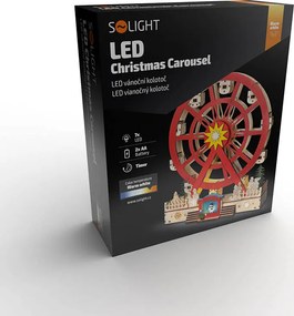 Solight LED vianočný kolotoč, otáčajúci sa, 7x LED, 30cm, 2x AA