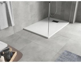 Mexen Hugo, obdĺžniková sprchová vanička SMC 110 x 90 cm, biela, čierna krytka, 42109011-B