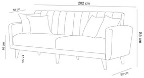 3-miestna pohovka Aqua 210 cm zelená