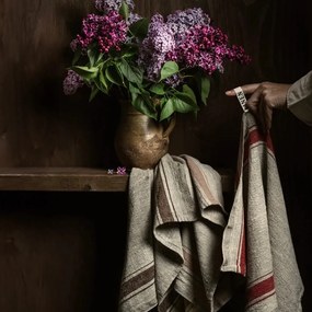 Ľanová utierka 40x65 cm Beige Stripe Vintage – Linen Tales