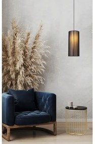 Luster na lanku KIOTO 1xE27/40W/230V pr. 18 cm čierna/buk