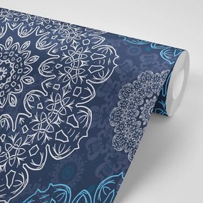 Samolepiaca tapeta modrá Mandala s abstraktným vzorom - 300x200