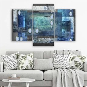 Obraz na plátně třídílný Abstraktní 3d modrá - 90x60 cm