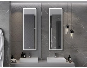 Mexen Coro, LED kúpeľňové zrkadlo s podsvietením a čiernym rámom 50x150 cm, 6000K, ochrana proti zahmlievaniu, 9817-050-150-611-70