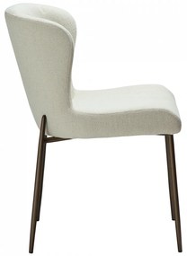 GLAM ČALÚNENÁ STOLIČKA bone/antique brass