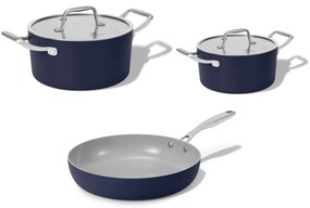 Elmich Základná sada keramického riadu Vital 3 ks, 2 hrnce a 1 panvica - tmavo modrá