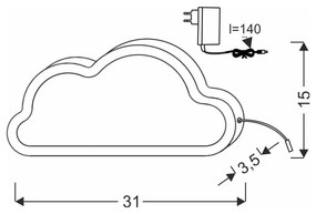 Ružová detská lampička Cloud - Candellux Lighting