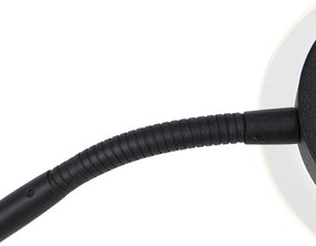 Moderná stojaca lampa čierna vrátane LED s ramenom na čítanie - Divine