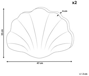 Sada 2 zamatových vankúšov 47 x 35 cm béžová CONSOLIDA Beliani