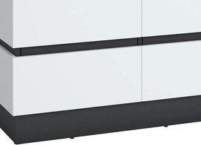 Široká úložná komoda Campania 161 cm, biela/antracit