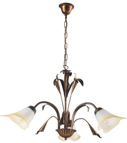 ONLI - Luster na reťazi LUCREZIA 3xE14/6W/230V bronzová OL0112
