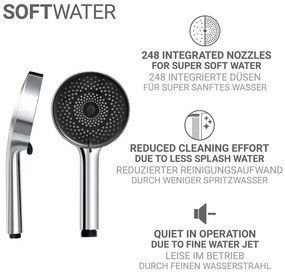 Sprchová súprava z nehrdzavejúcej ocele v striebornej farbe s ručnou sprchou/posuvný držiak 70 cm Softwater – Wenko