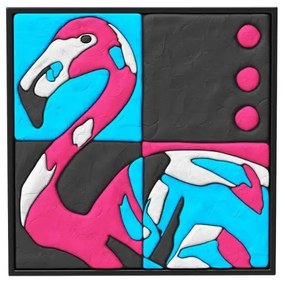 70082 Kreatívna sada na 3D maľovanie hmotou - Plameniak 30x30cm