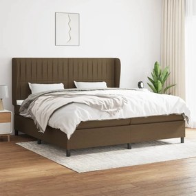 Boxspring posteľ s matracom tmavohnedá 200x200 cm látka 3128152
