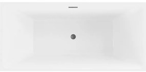 Mexen Nita, voľne stojaca vaňa 170 x 80 cm, biela, brúsený grafit prepad, 52091708000-95