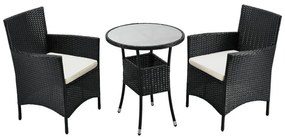 InternetovaZahrada Balkónový set Bayamo - čierny + krémové podušky