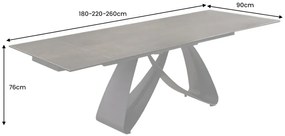 Jedálenský stôl TOMTOC 180-220-260 cm - keramický mramorový vzhľad rust/čierna
