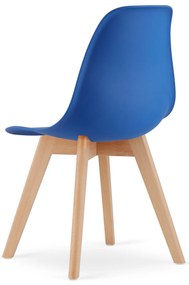 Modrá stolička KITO s bukovými nohami