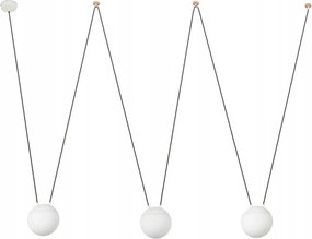 Závesné svietidlo Faro Mine Glass Space 3L biela, variabilná inštalácia, E27,