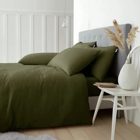 Kaki flanelové obliečky na dvojlôžko/predĺžené 230x220 cm Brushed – Catherine Lansfield