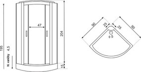 Novoterm Hydromasážny box NV-Lecia 90x90