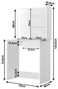 Dekoratívny stolík BELEZA, biely