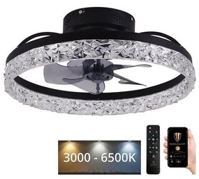LED Stmievateľné stropné svietidlo s ventilátorom LED/35W/230V 3000-6500K černá+DO