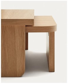 Konferenčné stolíky v dekore duba v prírodnej farbe v súprave 2 ks Oaq – Kave Home