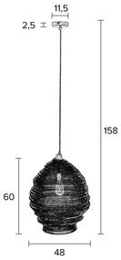 Čierne závesné svietidlo White Label Lena, ø 48 cm