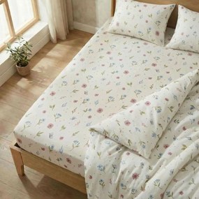 Kvalitex Bavlnené napínacie prestieradlo 90x200 cm - Letná lúka