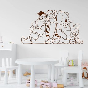 Veselá Stena Samolepka Macko Pú a kamaráti Farba: hnědá, Veľkosť: 100 x 55 cm