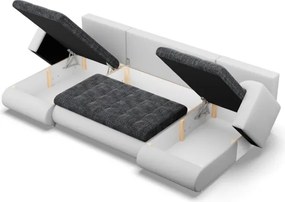 Sedacia súprava FORESTA ULL v tvare U popolová / biela