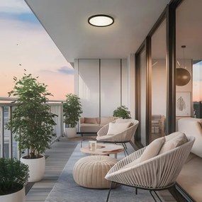 Brilagi - LED Kúpeľňové svietidlo ULTRA SLIM LED/12W/230V pr. 22,5 cm čierna IP54