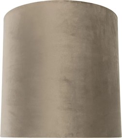 Zamatové tienidlo na lampu sivohnedé 40/40/40 so zlatým interiérom