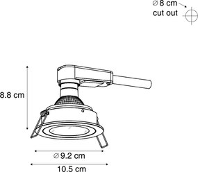 Sada 6 moderných zapustených bodových svetiel biela otočná a naklápacia IP44 - Chuck